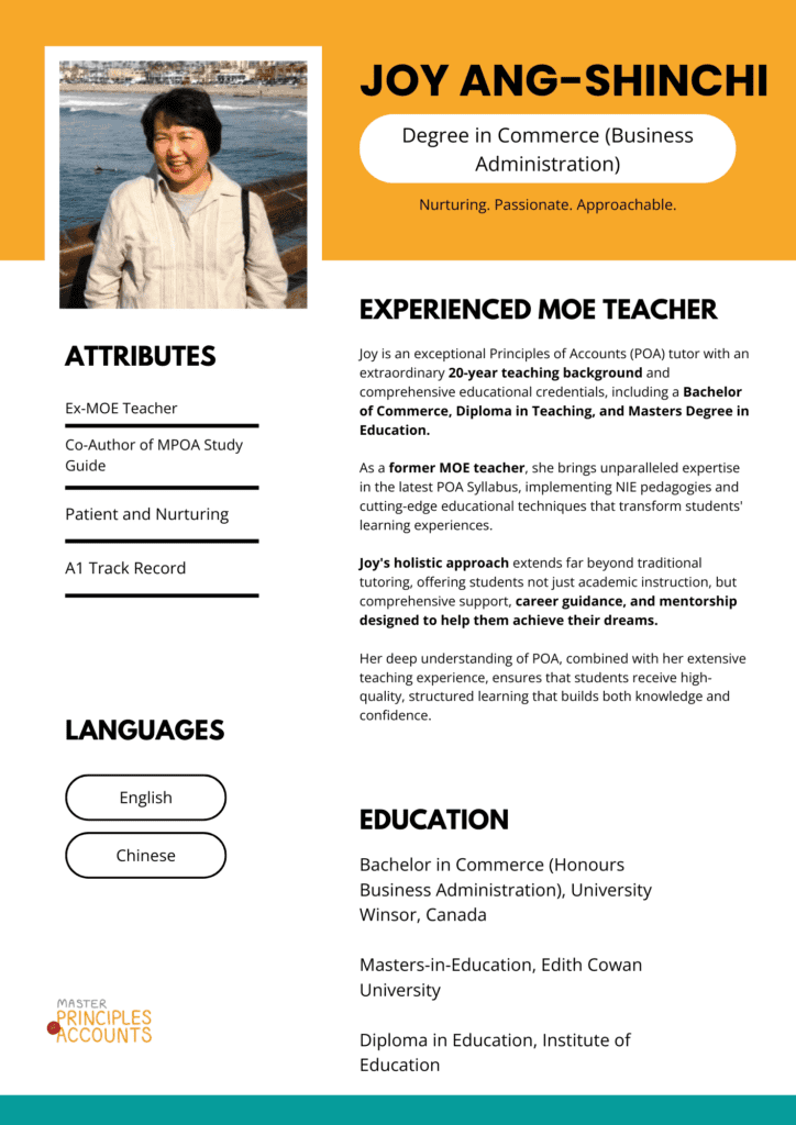 Joy Ang Shin-chi POA Tutor Profile